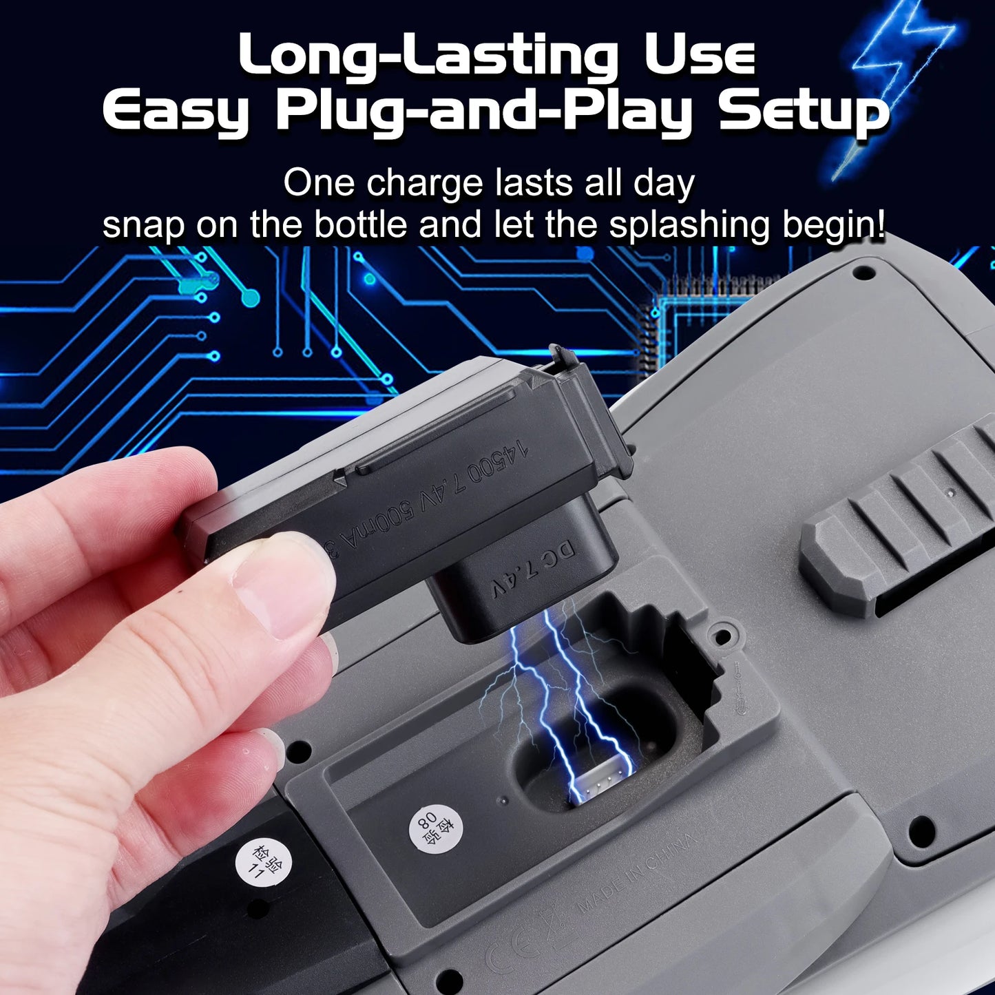 Kids Electric Water Gun Toy LED Double Barrel Water Blaster Toy With Backpack Portable Water Toy For Children