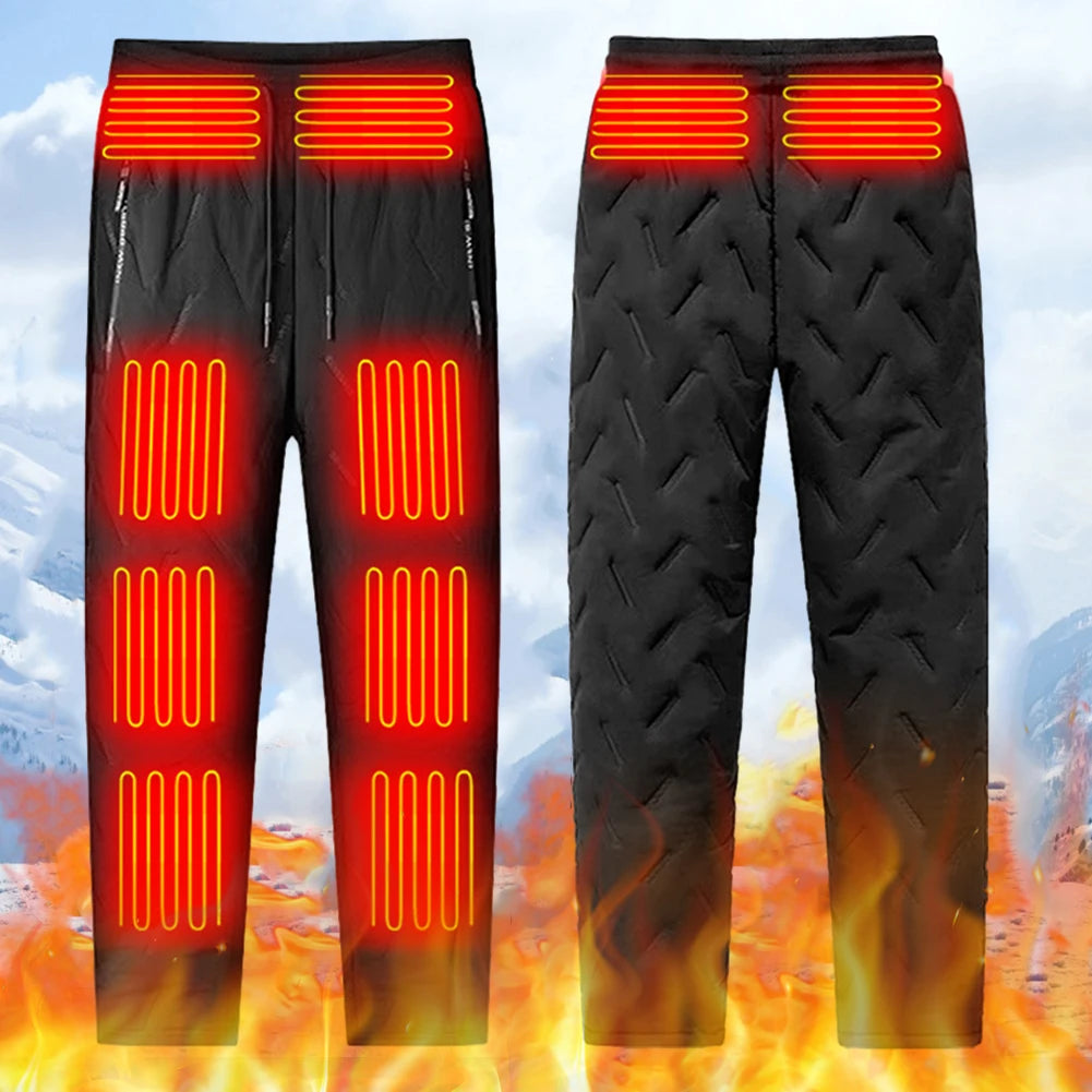 Unisex Heated Pants 10 Heating Zones Heating Warmer Pants Winter Electric Heated Trousers Winter Outdoor Sports Thermal Trousers