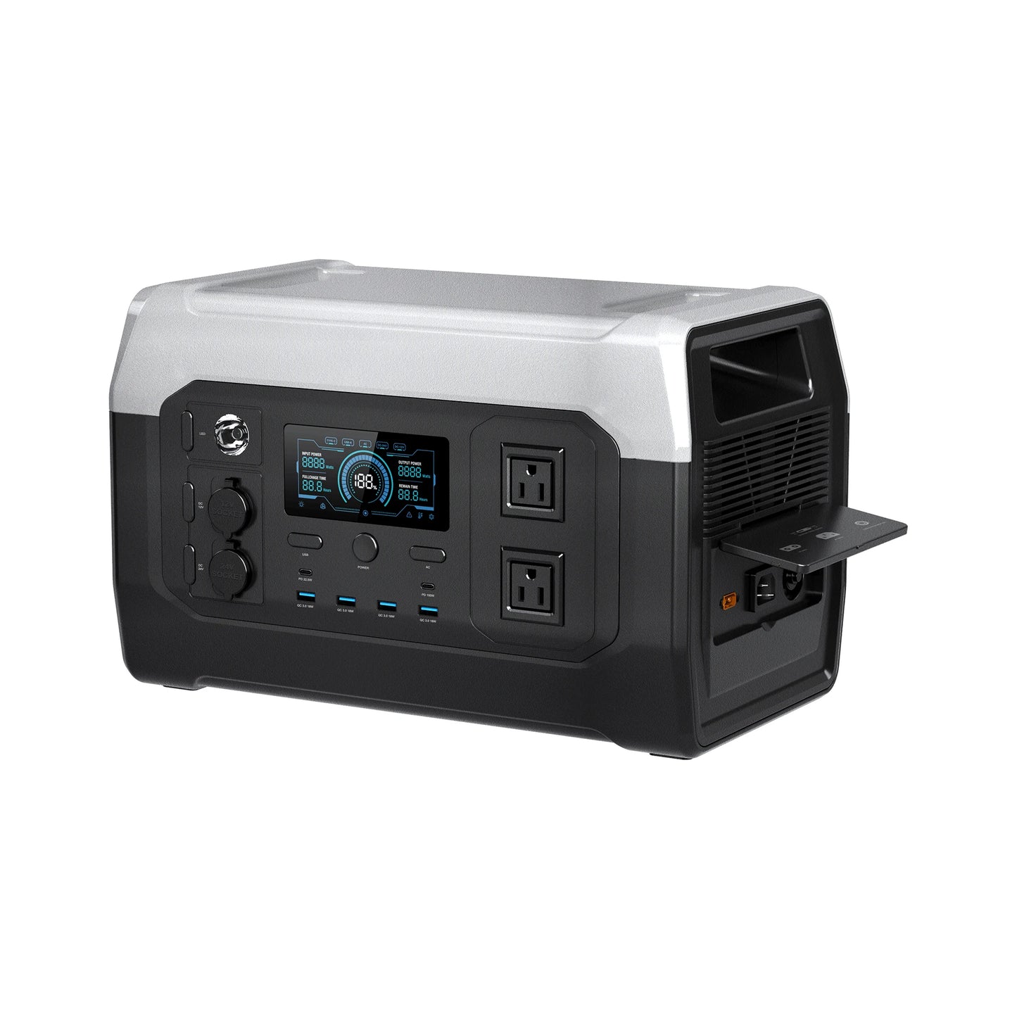 CTOLITY 200W 1800W Portable Power Station LiFePo4 Camping Solar Generator 110V 220V AC Energy Storage Supply Pure Sinve Wave