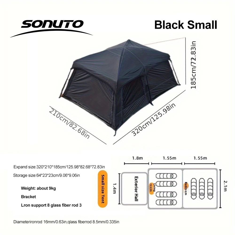 Sonuto Tent outdoor camping overnight two-bedroom portable thickened field awning camping equipment family gathering