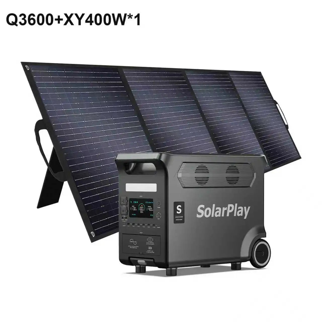 SOLARPLAY 3600W Portable Power Station 3840WH Outdoor Generator With Folable Solar Panels For Home Emergency Outdoor Camping