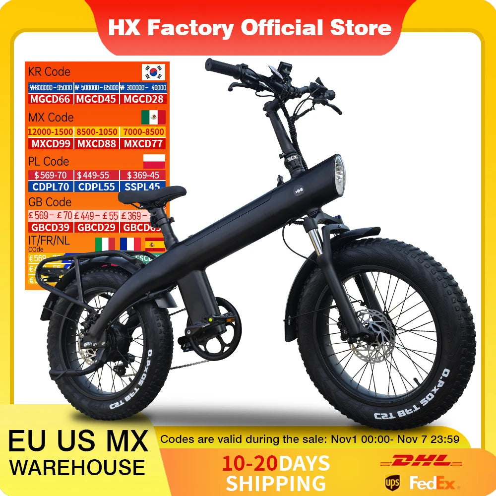HX Q3 e bike 2000W electric bike 48V 20AH Adult E bike 20Inch Tire Off-Road fatbike City Electric bicycle  Mountain e bikes