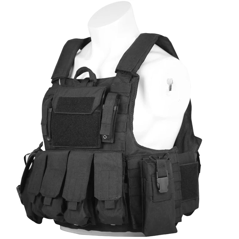 LQARMY Men Tactical Vest 1000D Quick Release Plate Carrier Chest Rig Combat Armor Vests Outdoor Hunting CS Training Airsoft Vest