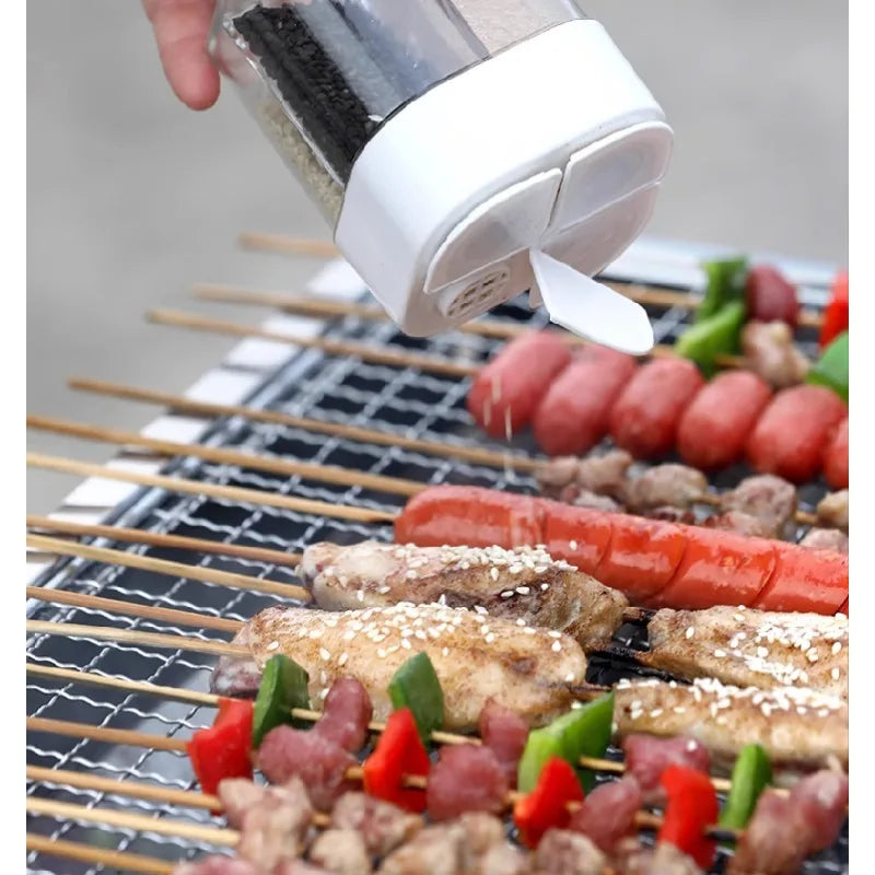 1pc Outdoor Bbq 4-In-1 Transparent Seasoning Box With Lid Pp Harmless Material Travel Camp Seal Storage Box Home Kitchen Storage