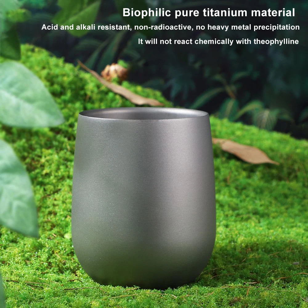 Titanium Cup Insulated Double Wall Drink Cup Outdoor Cooking Camping Titanium Water Cup For Camping Hiking Cool Camping Gear