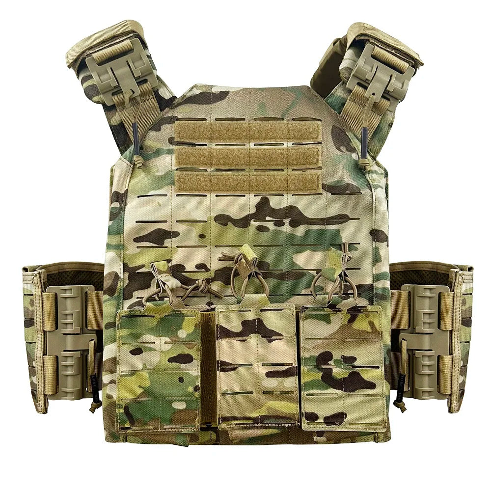 EMERSONGEARS with triple pouch Lightweight tactical vest suit laser cutting modular quick  release Nylon vest MOLLE gear