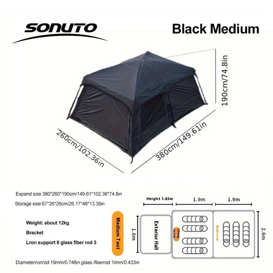 Sonuto Tent outdoor camping overnight two-bedroom portable thickened field awning camping equipment family gathering