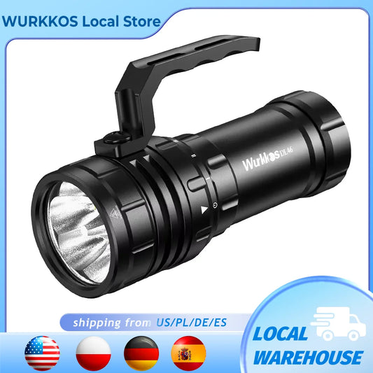 Wurkkos DL46 Professional Scuba Diving Flashlight IPX8 46950 Battery Super Bright 20000LM USB Reverse Charge 6 * XHP50.2