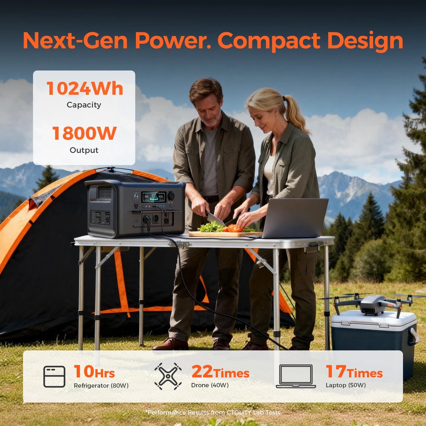 CTOLITY 200W 1800W Portable Power Station LiFePo4 Camping Solar Generator 110V 220V AC Energy Storage Supply Pure Sinve Wave