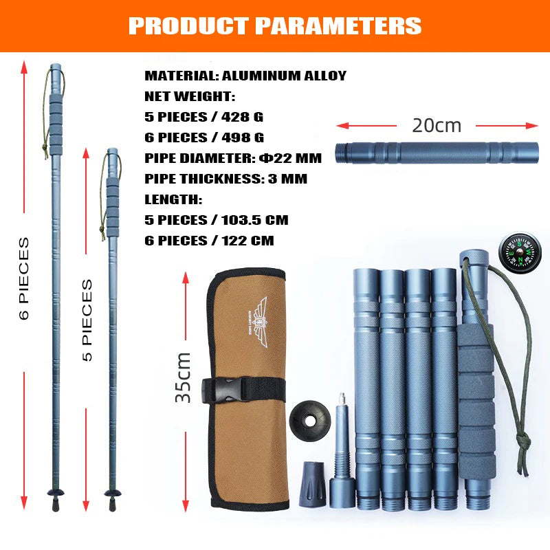 CEOI GWOK New Durable Lightweight Trekking Poles Adjustable Walking Sticks for Outdoor Hiking Camping Walking Sticks