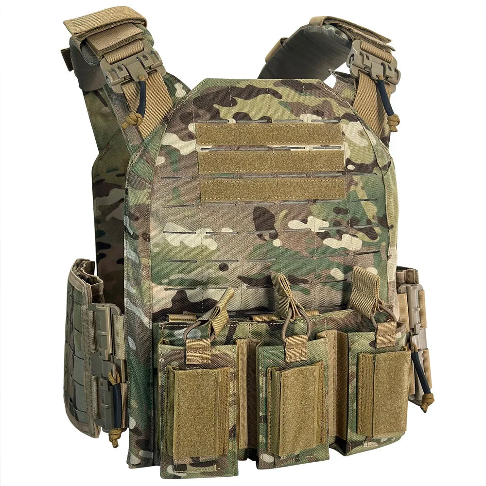 1000D Nylon FS Style Strandhogg laser cutting quick release tactical vest with double layer triple magazine pouch