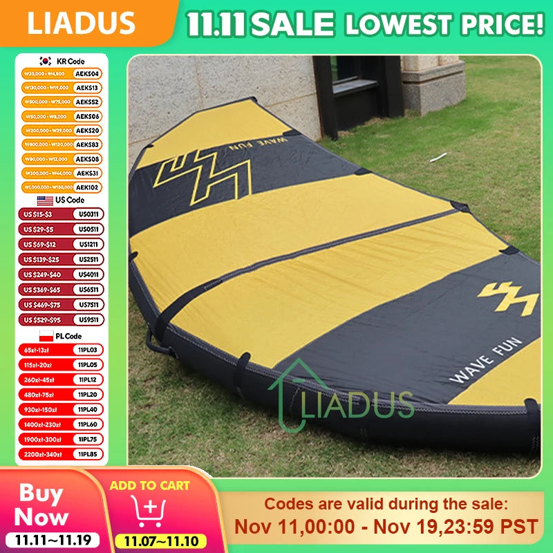 Inflatable Hydrofoil Surfboard Wind Wing Kite Unpowered Gliding Stand up Water Sport Surfing Board Handheld Upright Kite