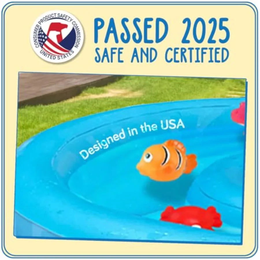 Baby Water Table, Kids Outdoor Water Table, Toddler Outside Inflatable Activity Playset with Fishing Game Pole & Toys for Toddle