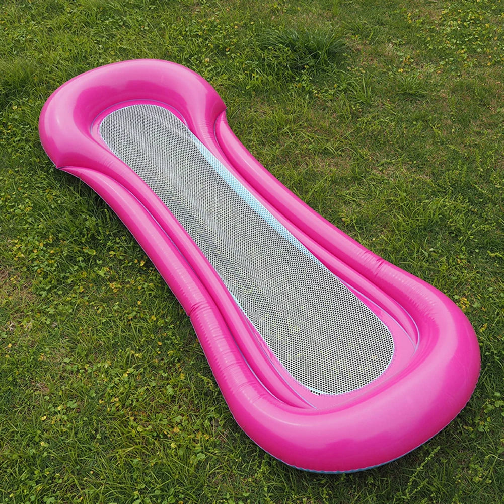 Water Hammock Recliner Inflatable Floating Swimming Mattress Sea Swimming Ring Pool Lounge Bed Float Pool Lounge Chair with Pump