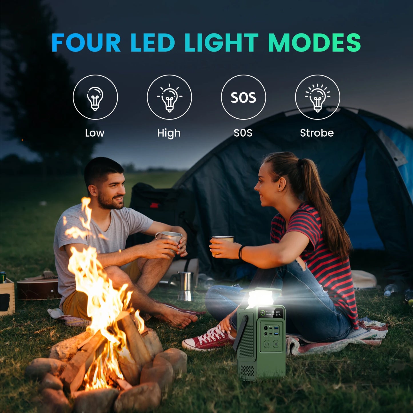 CTOLITY 200W 1800W Portable Power Station LiFePo4 Camping Solar Generator 110V 220V AC Energy Storage Supply Pure Sinve Wave
