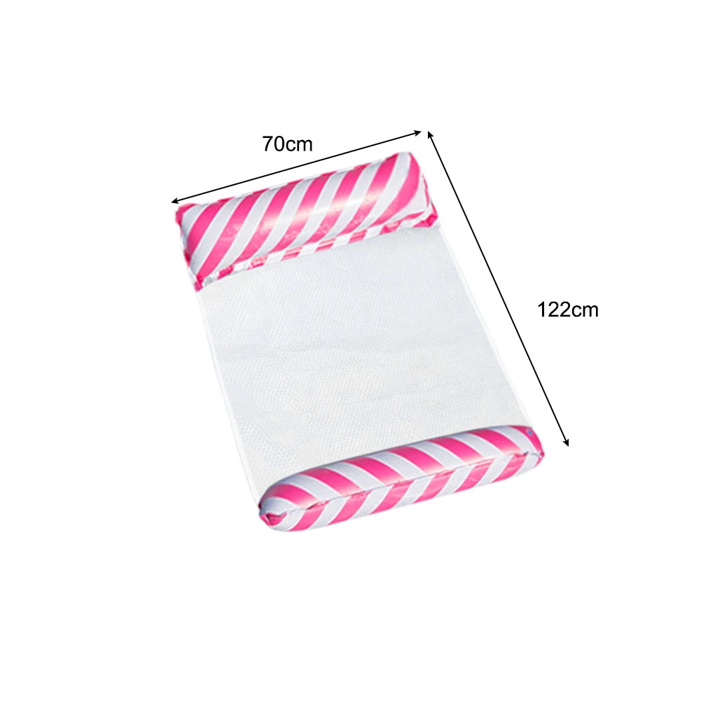 Foldable Floating Water Hammock Float Lounger Inflatable Pool Mat Floating Recliner Bed Swimming Air Mattress Pool Accessories