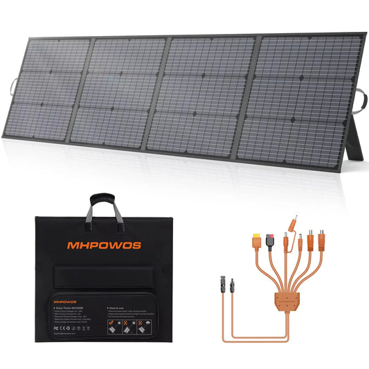 MHPOWOS 220W Portable Solar Panel for Power Station, 23.5% High Efficiency Foldable Solar Panel Charger for Camping RV Emergency