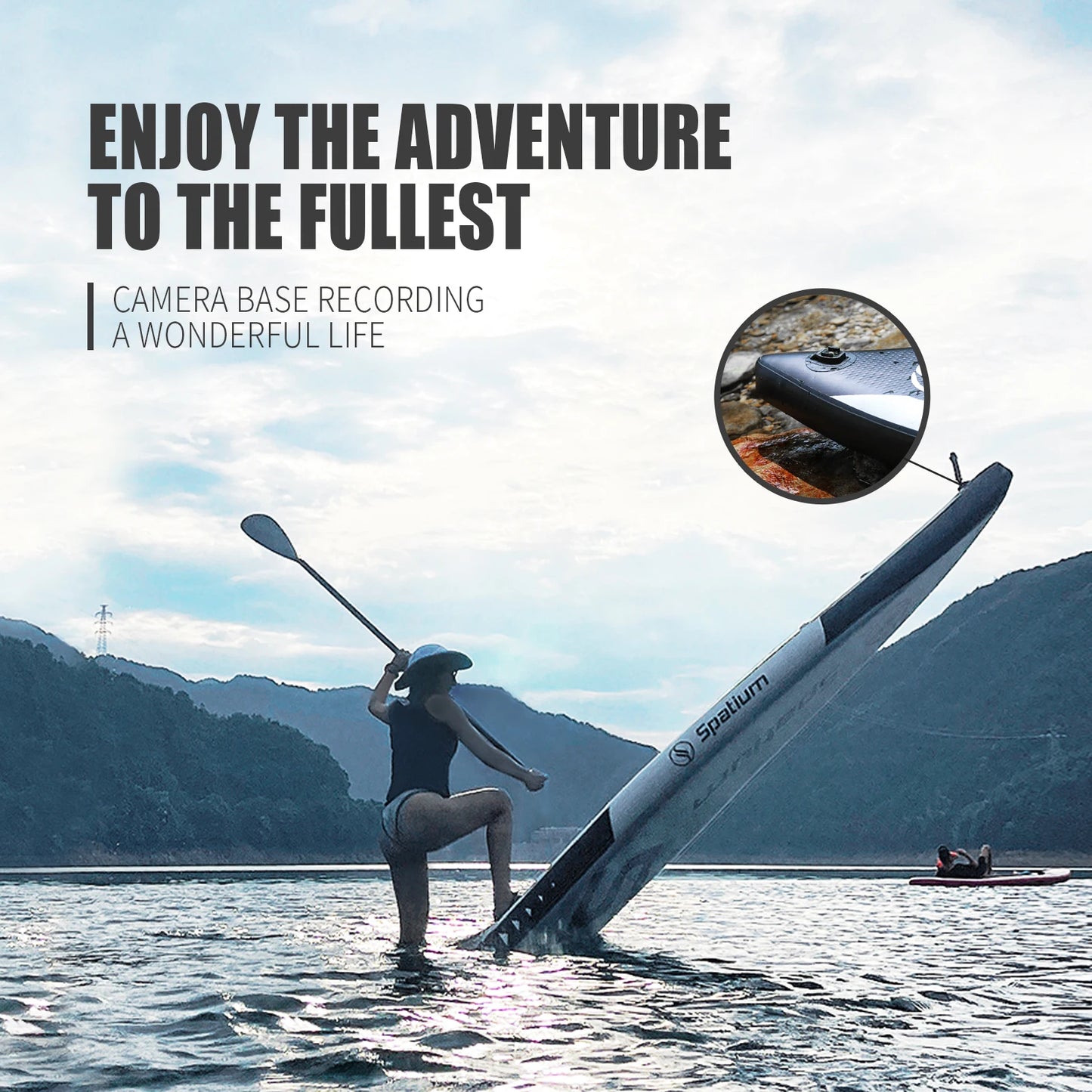 Spatium Touring Paddle Board Inflatable Stand Up Paddle Board Non-Slip Surf Board Water Sports Kayak Surf Set with Pump Backpack