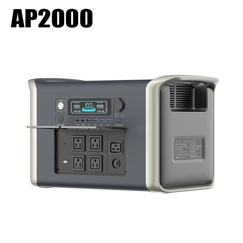 Camping Equipment Portable Power Station 2048WH Power Bank LiFePO4 Battery 2400W Emergency Household / Outdoor Power Supply