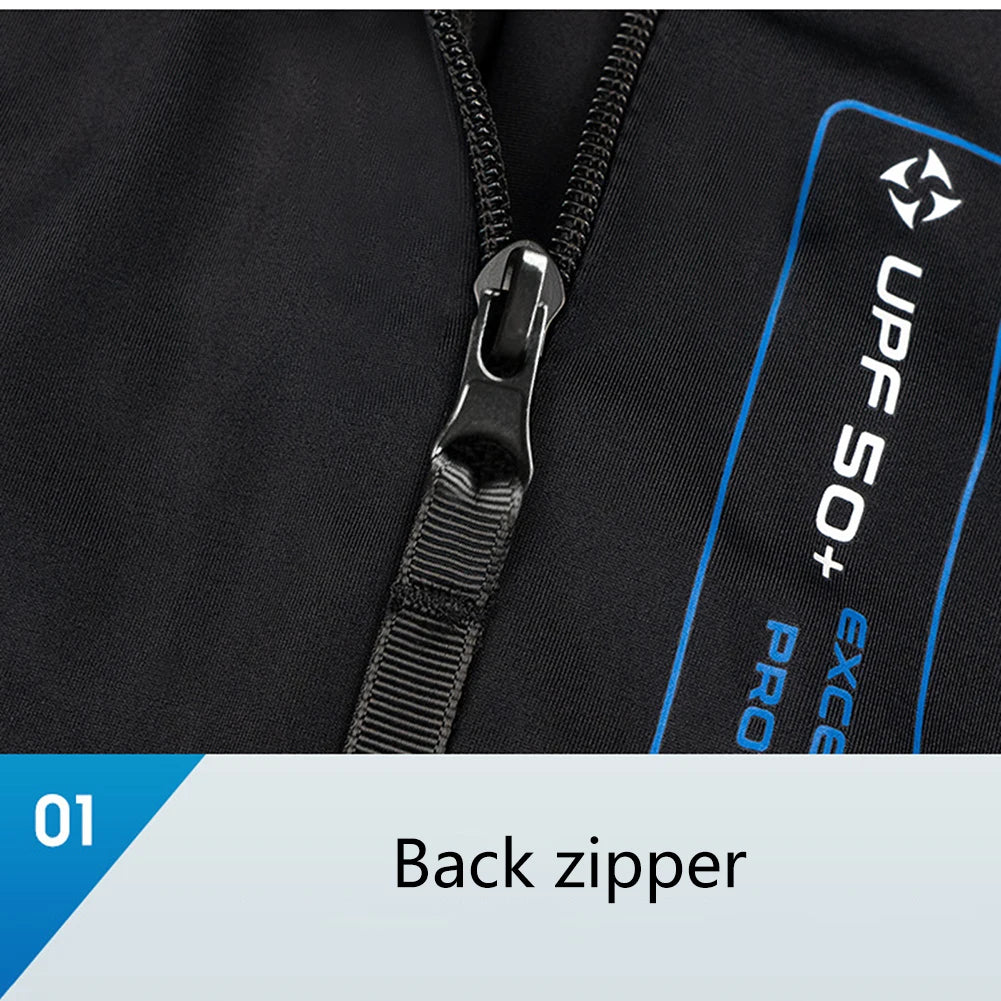 Men Diving Skin Clothes with Zipper Sunscreen Snorkeling Surfing Swimsuit Elastic Anti-scratch Breathable Water Sports Equipment