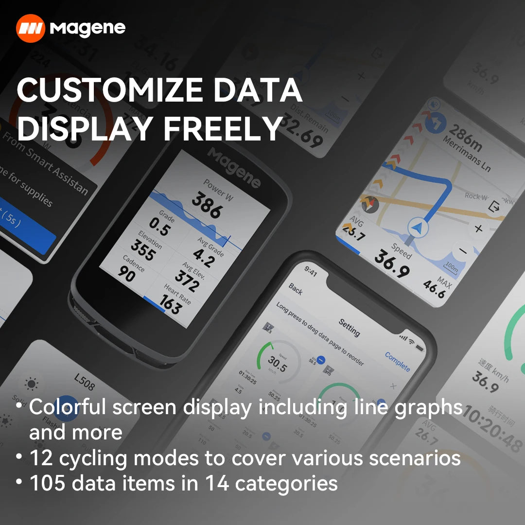 Magene C506 GPS Bike Computer Touchscreen Navigation Cycle Speedometer Bicycle Odometer