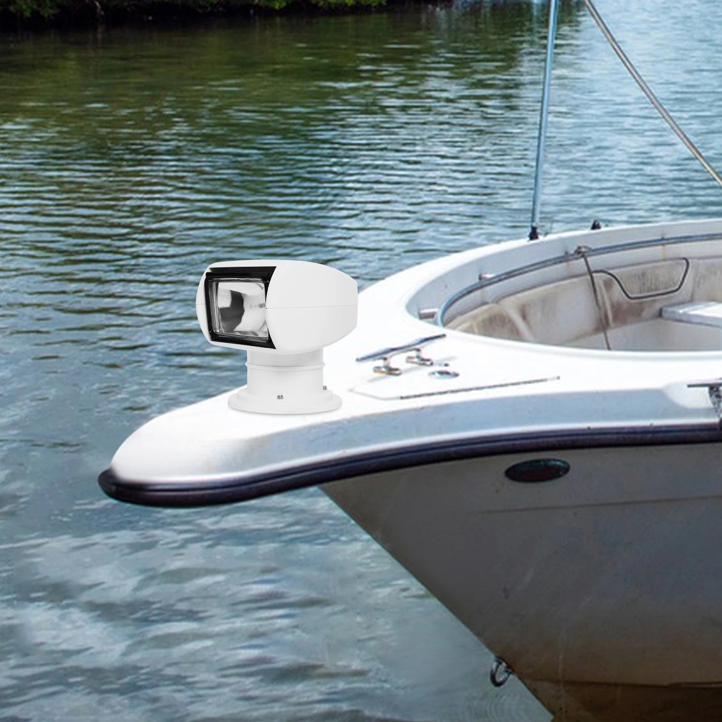 12V Boat Remote Control Searchlight 100W Rotatable Boat Spotlight Illumination Distance 2624.67ft for Night Yachts Fishing Boats