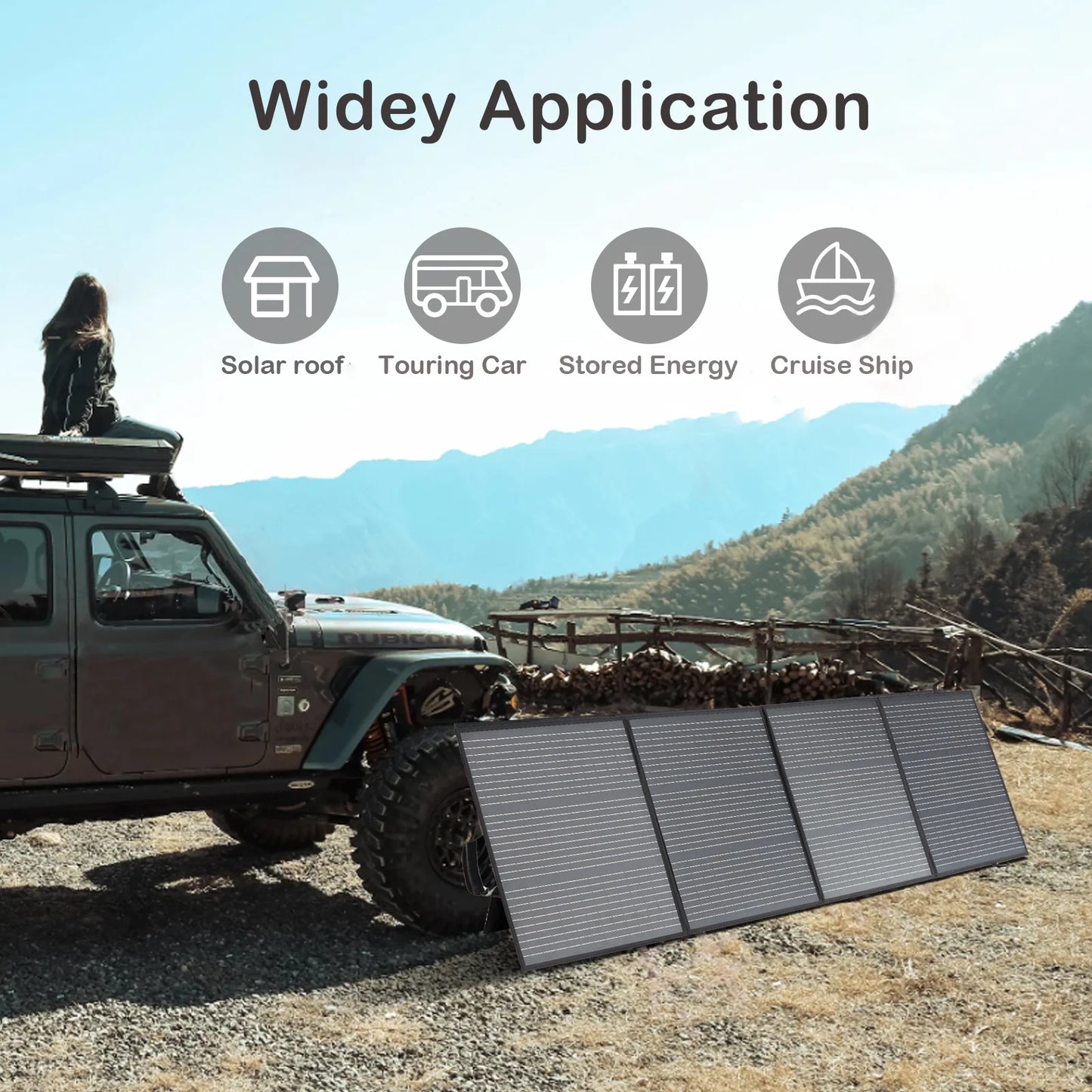 MHPOWOS 220W 40V Portable Solar Panel Waterproof Foldable Solar Panel Power Backup Solar Charger for Power Station RV Camping