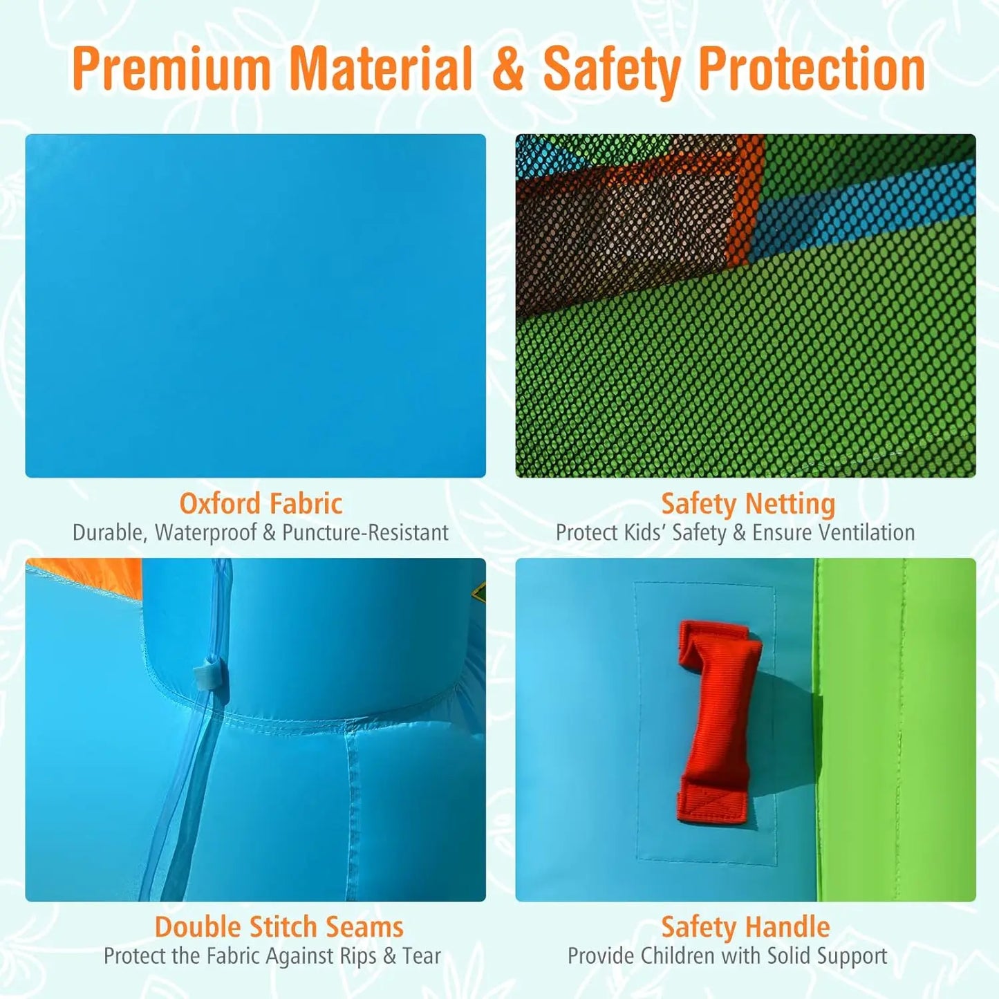 Inflatable Water Slide, 8 in 1 Giant Jumping Water Bounce House Waterslide Park w/Splash Pool, Crawling, Outdoor Blow up Water S
