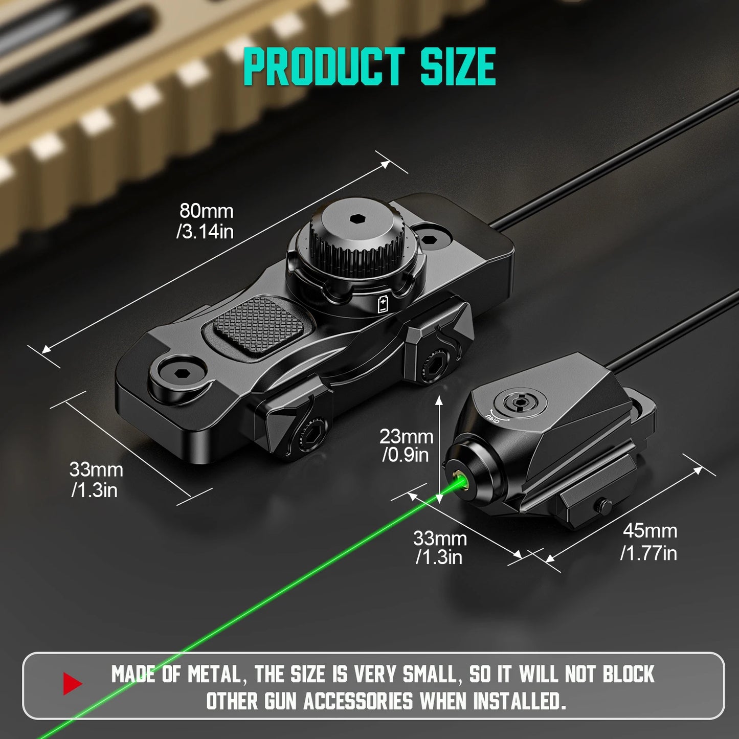 7003 battery mode, equipped with a green laser sight with mouse tail aiming assist function