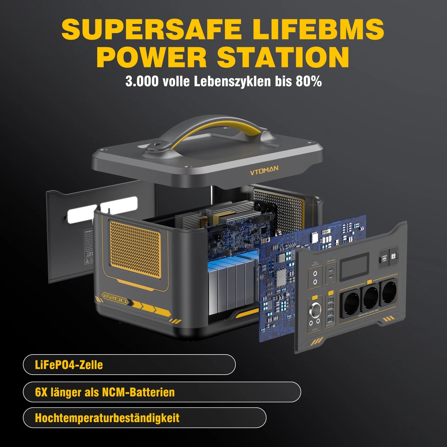 VTOMAN JUMP 2200 / JUMP 1800 Portable Power Station 828/1548Wh LiFeP04 Battery Solar Generator Solar for Home Outdoor Camping