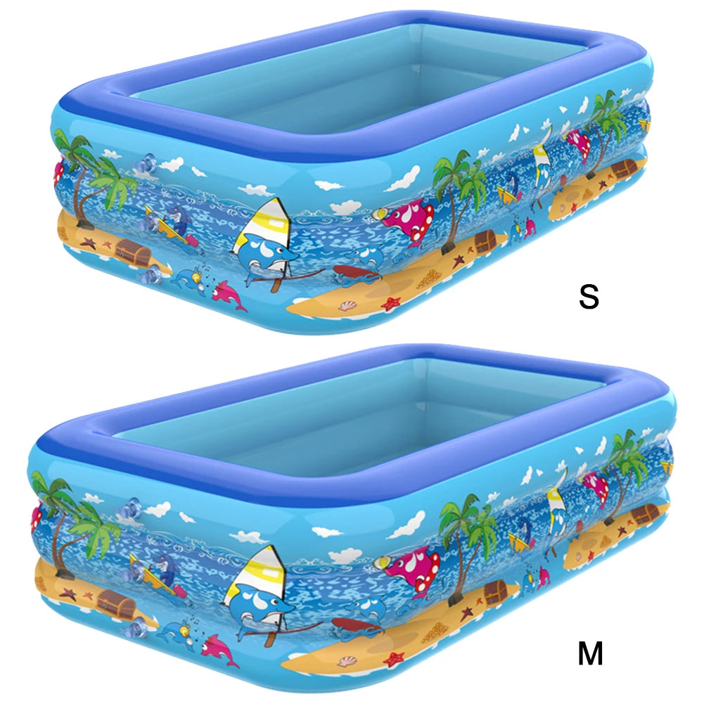 Inflatable Swimming Pool PVC Framed Swimming Pool Cartoon Pattern Water Play Pool for Summer Outdoor Indoor