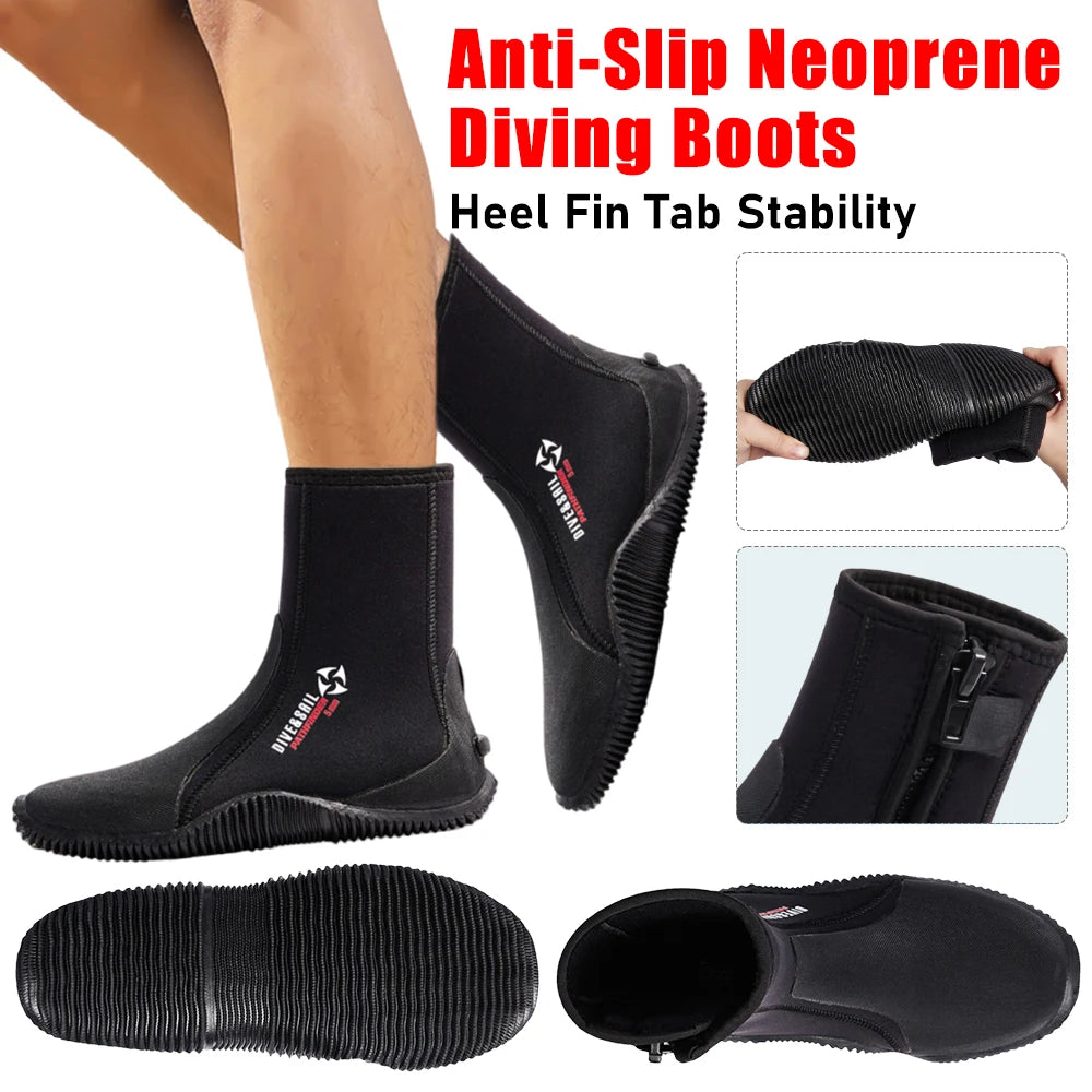 5MM Neoprene Diving Boots Non-slip Beach Water Boots Unisex Waterproof Snorkeling Fin Sock Wetsuit Water Shoes For Water Sport