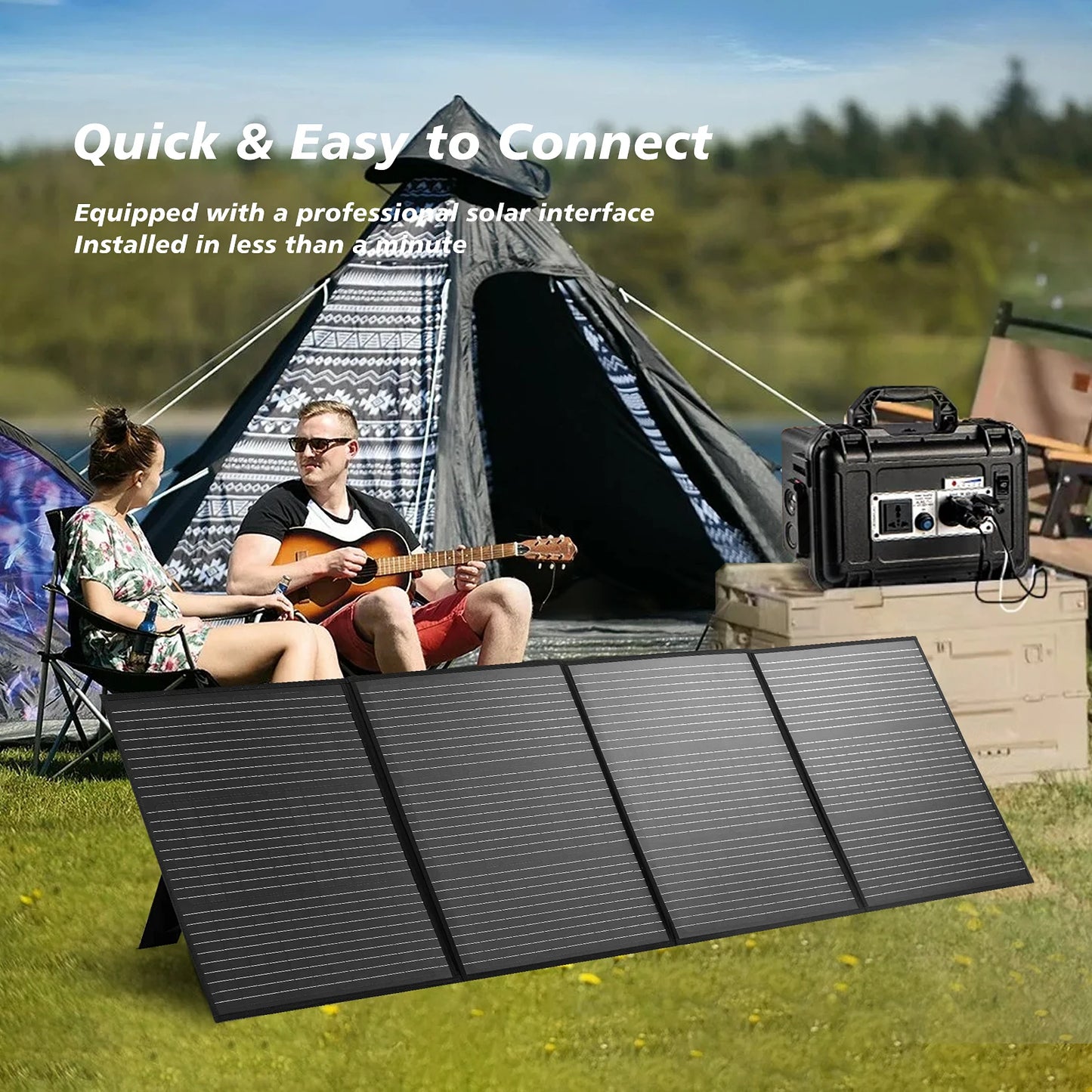 MHPOWOS 220W 40V Portable Solar Panel Waterproof Foldable Solar Panel Power Backup Solar Charger for Power Station RV Camping