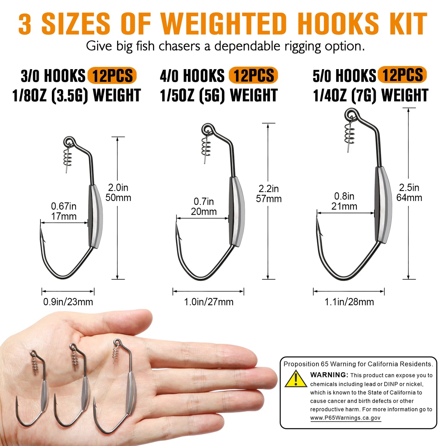 Dovesun 12PCS Weighted Swimbait Hooks Weighted Fishing Hooks Saltwater Freshwater Worm Weedless Hooks for Bass Fishing